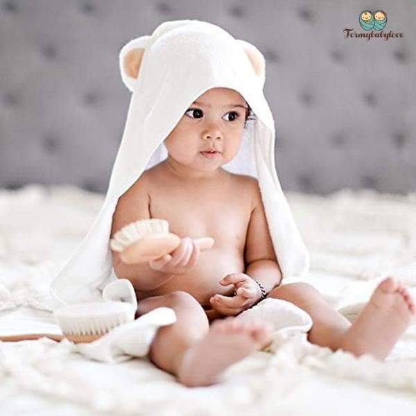 Serviette de bain à capuche pour bébé extra doux et ultra absorbant cadeaux  pour naissance bébé et Enfant, 70*120cm, Lapin