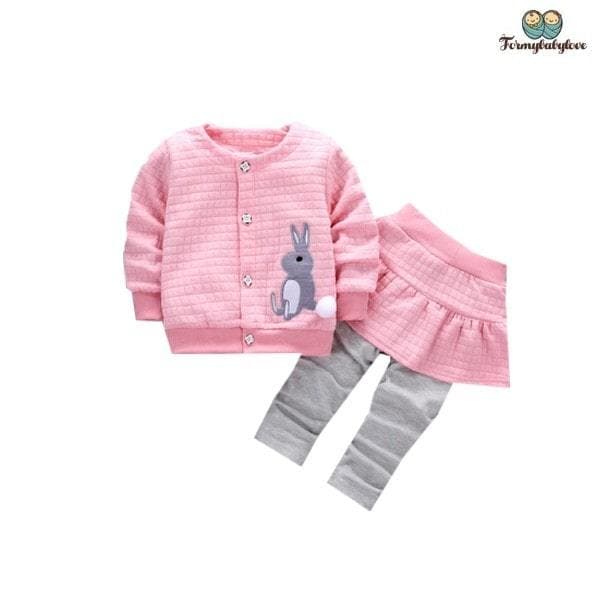 Ensemble naissance fille petit lapin rose