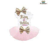 Robe bébé fille anniversaire rose