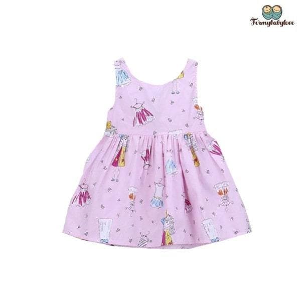 Robe fille imprimée rose