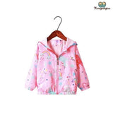 Veste fille avec des licornes rose