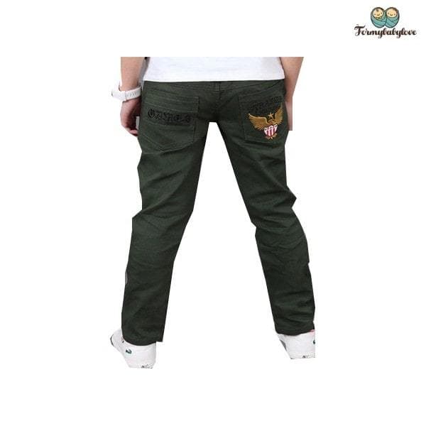 Pantalon garçon aigle vert