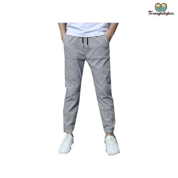 Pantalon garçon tendance gris