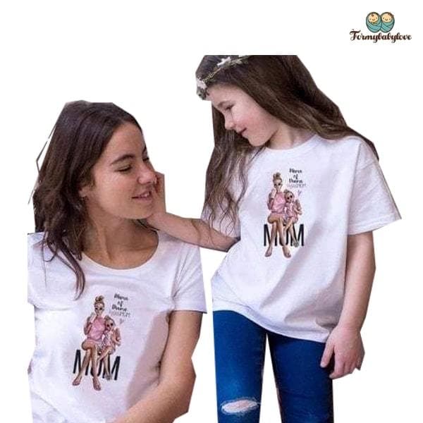 T-shirt assortis Mère & fille Depuis personnalisable